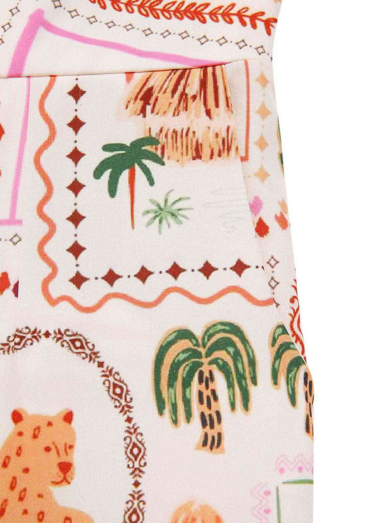 Orange 1950s Beach Stamps Twisted Jumpsuit - vintage jumpsuit, retro fashion