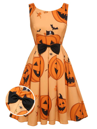 Orange 1950s Halloween Sleeveless Beading Dress: timeless style reimagined