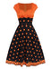 Orange 1950s Pumpkin Face Sweetheart Neck Dress: where 1950s romance meets her modern spirit