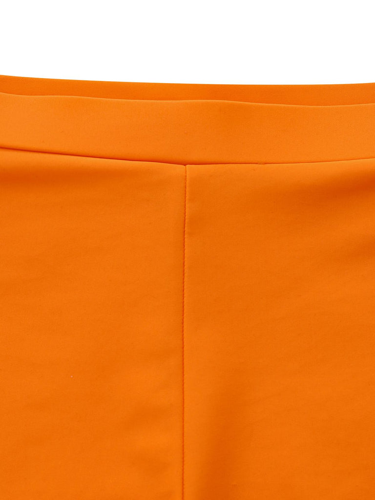 Orange 1960s Floral Backless Bikini Set | vintage swimwear, retro swimsuit, pin-up style - perfect for retro fashion enthusiasts