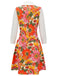 Orange 1960s Lapel Flowers Patchwork Dress — vintage elegance for the modern woman