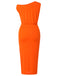 Orange 1960s Solid One Shoulder Sleeveless Dress, vintage dress, retro fashion - perfect for women who love vintage and retro fashion