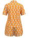 This Orange 1970s Halloween Cartoon Skull Pajamas whispers 1970s secrets to those who notice