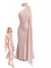 Orange Pink 1930s Halter Satin Belted Mermaid Dress, vintage dress, retro fashion - perfect for women who love vintage and retro fashion