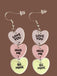 Valentine Triple Layer Heart Letter Drop Earrings