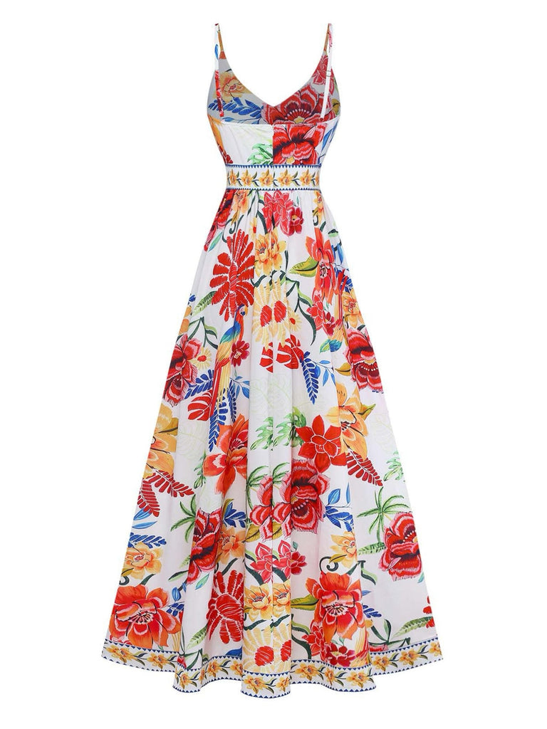 PAT 1950s Print Spaghetti Strap Maxi Dress, vintage dress, retro fashion, rockabilly, pin-up fashion - perfect for women who love vintage and retro fashion
