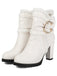 PU Leather Lace-Trimmed Chunky Heel Ankle Boots - vintage shoes, retro heels
