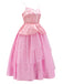 Pink 1950s Wicked Spaghetti Mesh Patchwork Dress