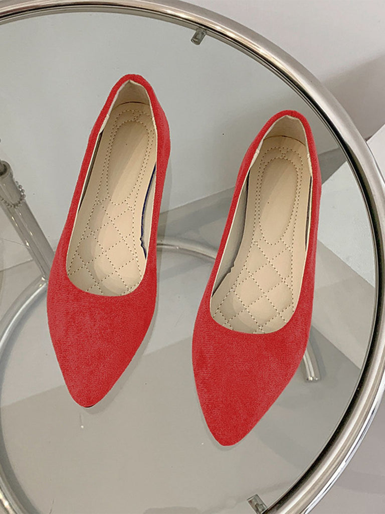 Slip-On Loafers Pointed Toe Shallow Flat Shoes