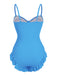 Pale 1950s Solid Ruched Swimsuit — because 1950s glamour never goes out of style