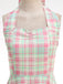 Pale Pink 1950s Plaid Halter Backless Dress - vintage dress, retro fashion, rockabilly