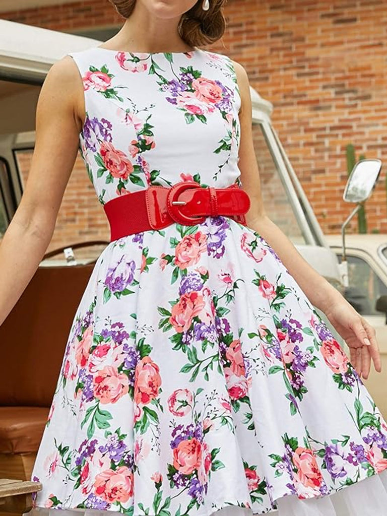 Patent Leather Elastic Buckle Vintage Belt - vintage fashion, retro style