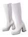 Patent Leather Round Toe Solid High Heel Boots, vintage fashion, retro style - perfect for women who love vintage and retro fashion
