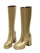 Patent Leather Round Toe Solid High Heel Boots, vintage fashion, retro style - perfect for women who love vintage and retro fashion