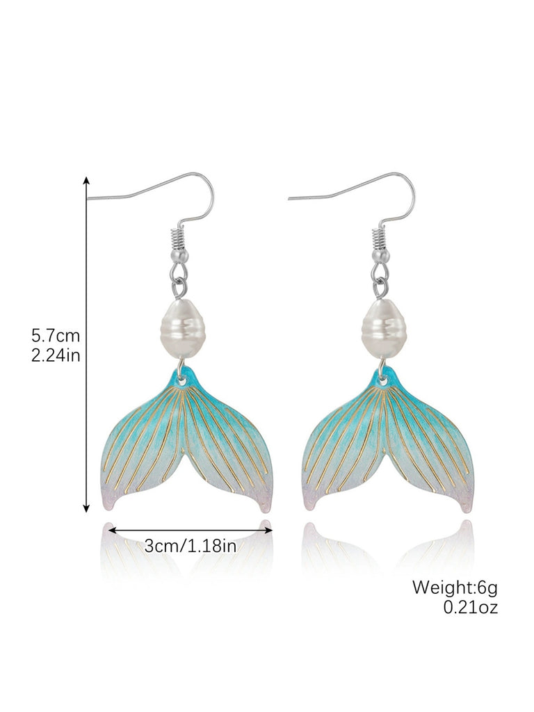 This Mermaid Tail Seashell Dangle Earrings carries vintage stories waiting to be told