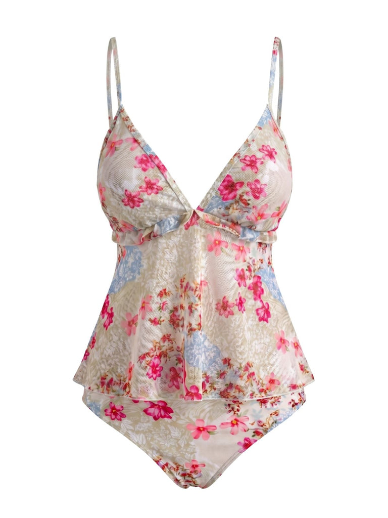 1930s Two Piece Modest Tankini Set