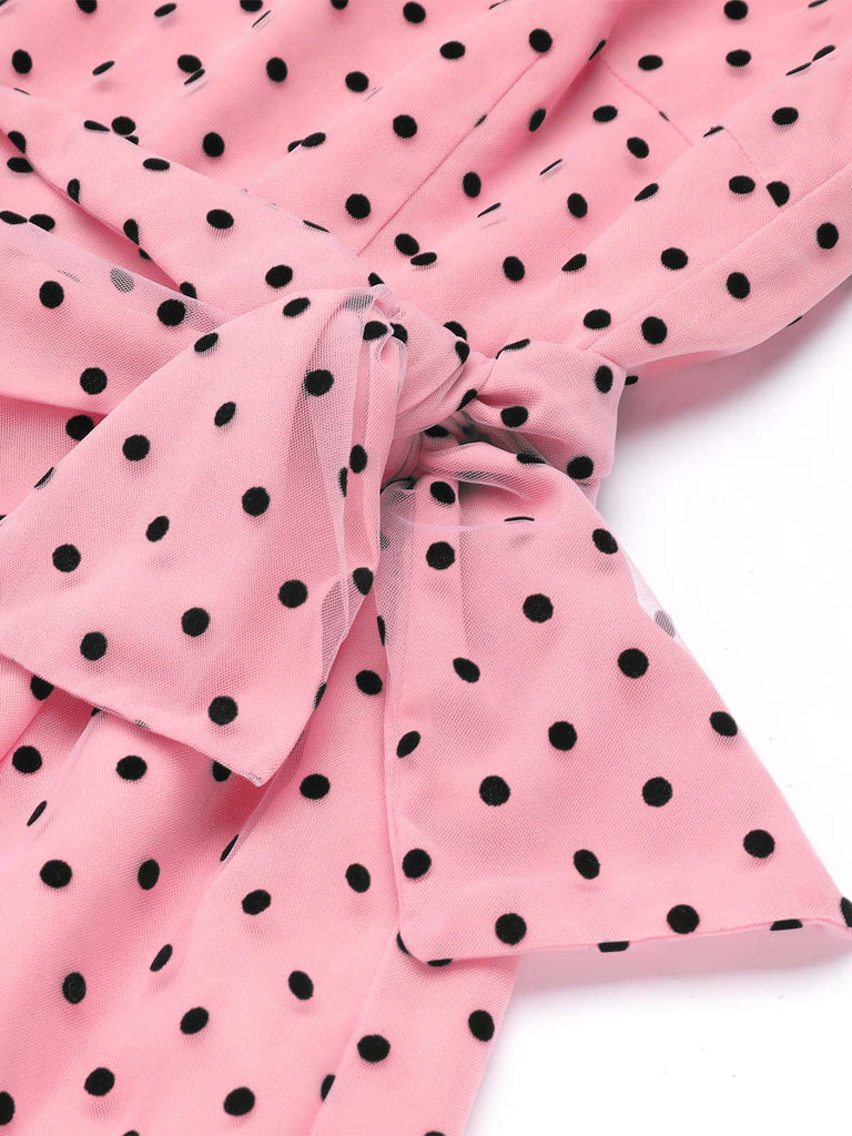 Pink 1930s Polka Dot One-shoulder Jumpsuit — vintage elegance for the modern woman