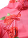 Pink 1930s Rose Ruffle-Sleeve High-Neck Maxi Dress - vintage dress, retro fashion
