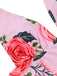 Pink 1930s Roses Halter Belt Swimsuit — vintage elegance for the modern woman