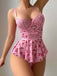 Pink 1930s Slip Roses Bow Lace Sleepwear - vintage nightgown, retro sleepwear
