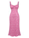 She slips into this Pink 1930s Spaghetti Strap Boho Ditsy Floral Dress and suddenly it's a 1930s daydream