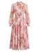 Pink 1950s Floral Belted Vintage Dress 3