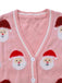 Pink 1940s Christmas Santa Claus Jacquard Cardigan - vintage fashion, retro style