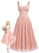 [Pre-Sale] Pink 1940s Lace Sweetheart Neck Spaghetti Strap Corset Dress, vintage dress, retro fashion, lace detail - perfect for women who love vintage and retro fashion