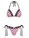Pink 1940s Polka Dot Lace Bikini Set - vintage fashion, retro style