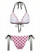 Pink 1940s Polka Dot Lace Bikini Set - vintage fashion, retro style