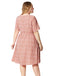 [Plus Size] Pink 1940s V-Neck Floral Pocketed Wrap Dress - vintage dress, retro fashion, floral print for vintage lovers