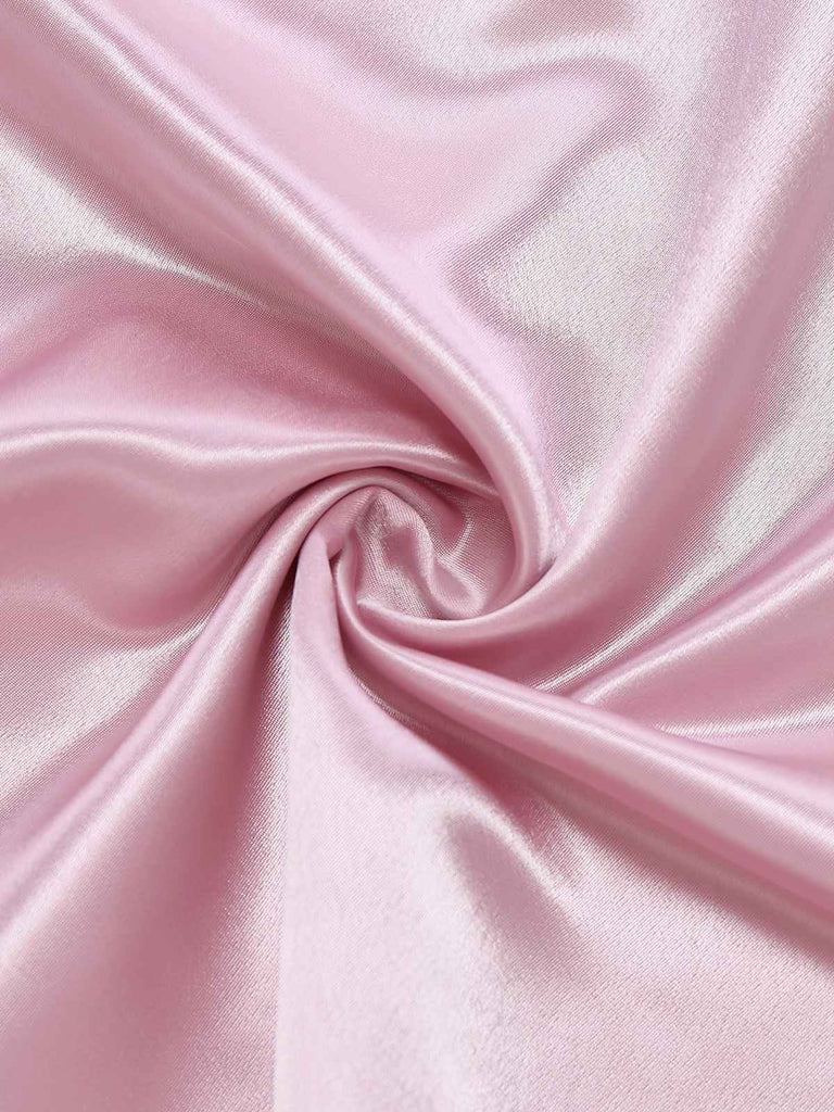 Pink 1950s Embroidered Floral Mesh Satin Nightgown - vintage nightgown, retro sleepwear, elegant red