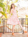 She slips into this Pink 1950s Floral V-Neck Dress and suddenly it's a 1950s daydream