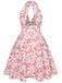 Pink 1950s Floral V-Neck Dress — the kind of 1950s dress that makes strangers smile