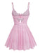 Pink 1950s Lace Spaghetti Strap Bow Nightgown - vintage nightgown, retro sleepwear