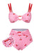 Pink 1950s Plaid & Cherry Strap Swimsuit, vintage swimsuit, pin-up swimwear - perfect for women who love vintage and retro fashion