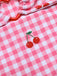 Pink 1950s Plaid & Cherry Strap Swimsuit, vintage swimsuit, pin-up swimwear - perfect for women who love vintage and retro fashion