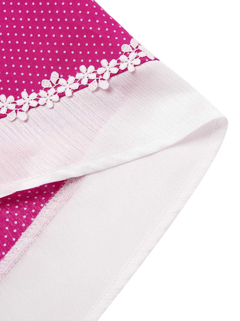 Pink 1950s Polka Dots Halter Cotton Dress — the kind of 1950s dress that makes strangers smile