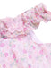 Pink 1950s Ruffled Off-Shoulder Floral Dress - vintage dress, retro fashion, rockabilly