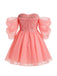 Pink 1950s Sequin Mesh Off-Shoulder Dress - vintage dress, retro fashion, rockabilly
