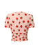 Pink 1950s Strawberry Mesh V-Neck Top, vintage top, retro blouse - perfect for women who love vintage and retro fashion