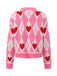 Pink 1950s Valentine Heart Knit Cardigan Sweater - vintage fashion, retro style