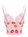 Pink 1950s Valentine's Day Kiss Print Lace Corset - vintage fashion, retro style