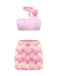 She's wearing Pink 1960s 3D Roses Halter Bikini Set & Cover-Up and the whole beach remembers the 1960s