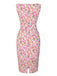 Pink 1960s Boat Neck Floral Bodycon Dress - vintage dress, retro fashion