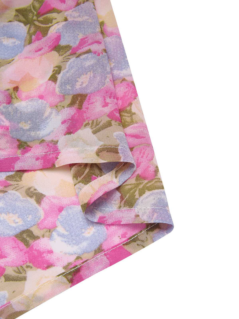 Pink 1960s Boat Neck Floral Bodycon Dress - vintage dress, retro fashion