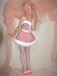 Pink 1960s Christmas Fur Sequin Strapless Dress - vintage dress, retro fashion