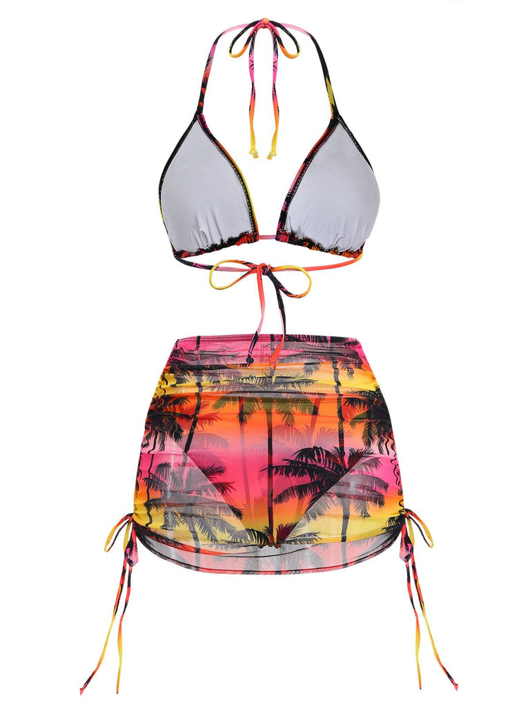 Pink 1960s Floral Tropical Bikini: beautiful vintage swimwear, retro swimsuit, pin-up style with timeless appeal