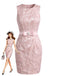 Pink 1960s Floral Bow Vintage Dress