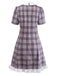 Pink 1960s Peter Pan Collar Plaid Ruffle Hem Dress - vintage dress, retro fashion